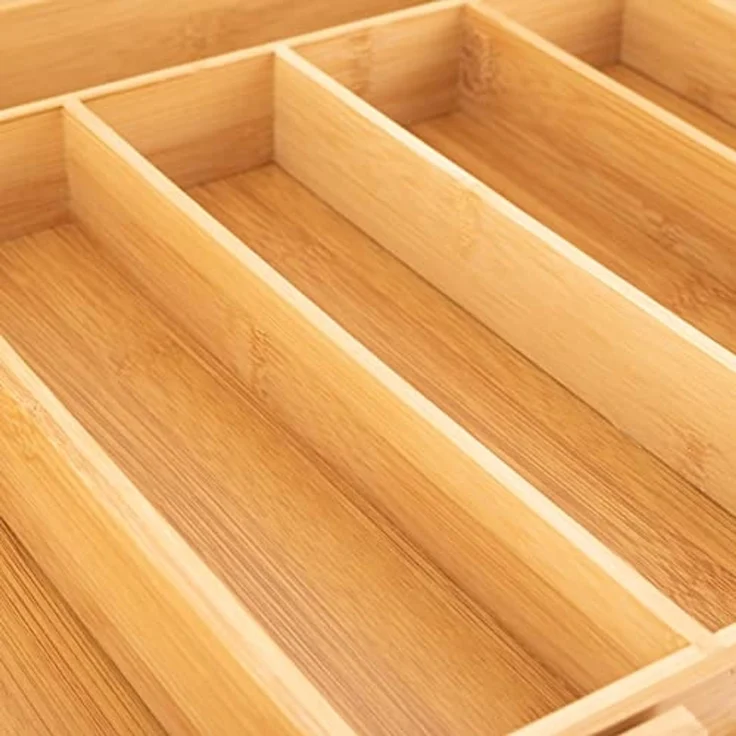 axentia Besteckkasten, Bambus, 5 - 7 Fächer, ca. 31-48,5 x 5,5 x 37 cm, Holzfarben – Bild 5