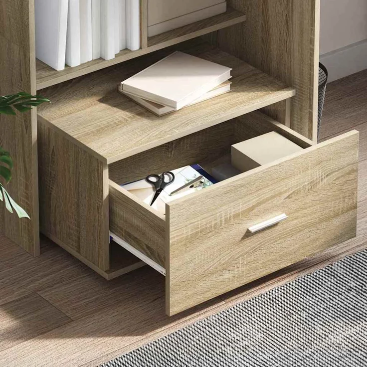vidaXL Schubladenschrank Mit Rad Sonoma-Eiche 55 x 45 x 31 cm 869308 – Bild 4