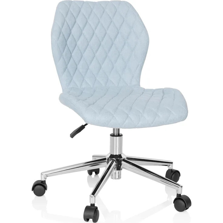 hjh OFFICE 670955 Kinder- und Jugendstuhl Joy II Stoff Hellblau Schreibtischsessel mit Rollen, mitwachsend