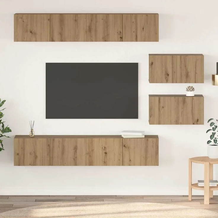 vidaXL TV-Schrankset 6 stk. 80 x 30 x 30 cm Artisan-Eiche 3393161 – Bild 1