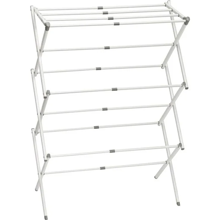 mDesign Turmwäscheständer Wäscheständer Standtrockner klappbar Metall Weiß/Grau