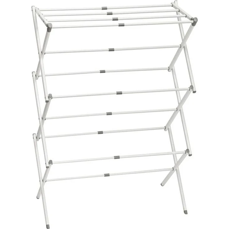 mDesign Turmwäscheständer Wäscheständer Standtrockner klappbar Metall Weiß/Grau – Bild 1