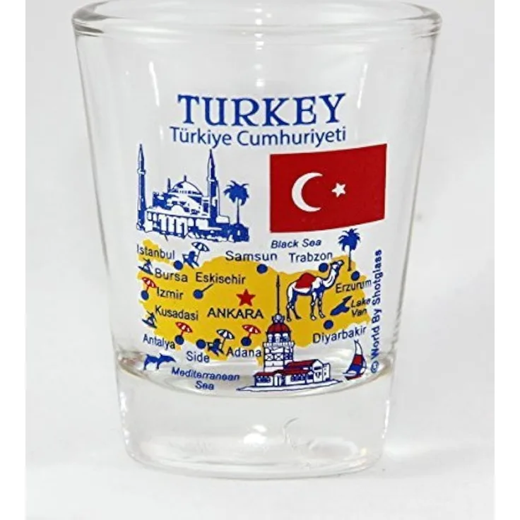 Turkey Landmarks and Icons Collage Shot Glass by World By Shotglass