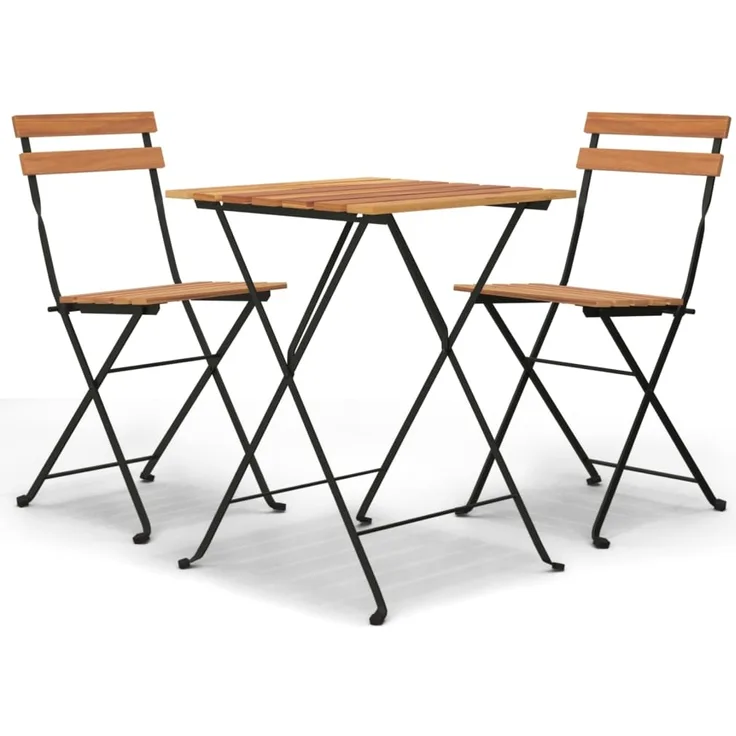vidaXL 3-tlg. Bistro-Set Klappbar Massivholz Teak und Stahl 319977