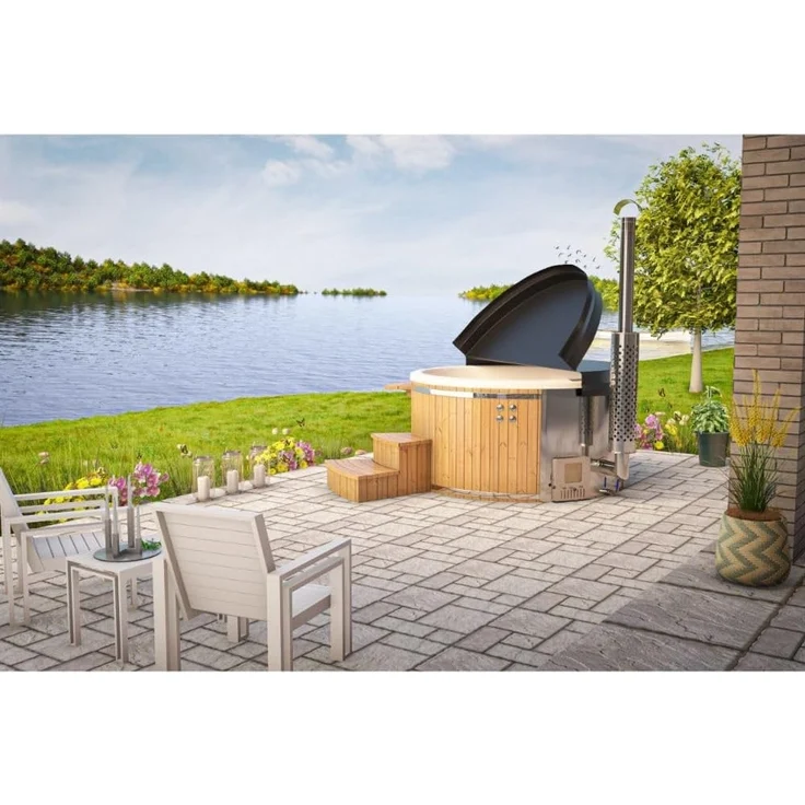 FinnTherm Badefass Stockholm 'Spa Edition' aus Holz – Bild 2