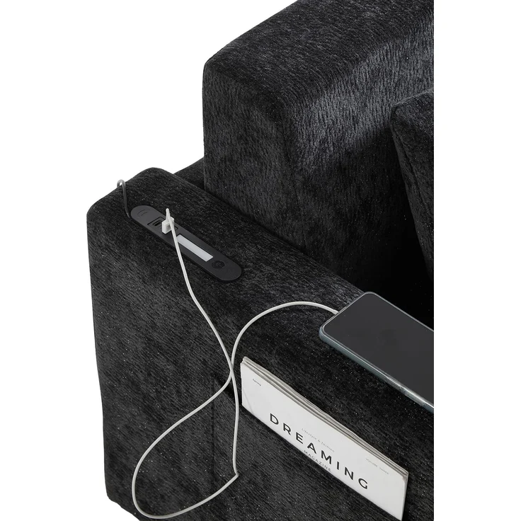 ZUBALIYA SchlafSofa mit USB - Anschluss, mit Chenille - Bezug, mit Samtbezug, mit breiten Armlehnen, mit Schaumstoffpolsterung – Bild 3