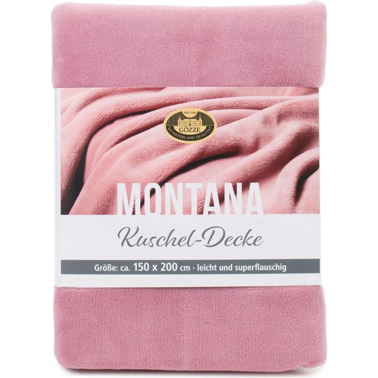 GÖZZE Decke MONTANA altrosa BT 200x150 cm rosa Wohndecke Kuscheldecke Sofadecke Couchdecke Plate – Bild 3