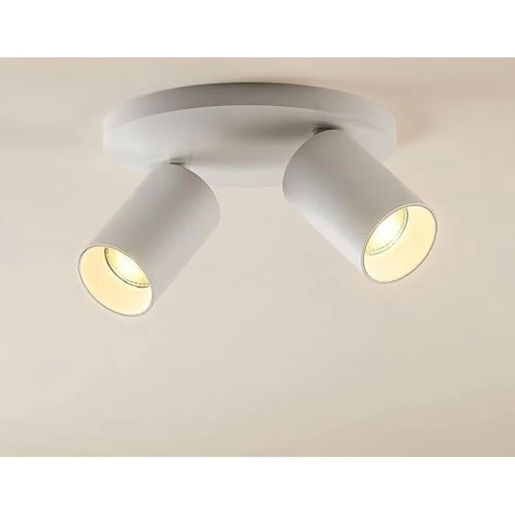 Arcchio Strahler Brinja, 2-flammige Deckenlampe in Weiß aus Aluminium, GU10, moderne Flurleuchte – Bild 2
