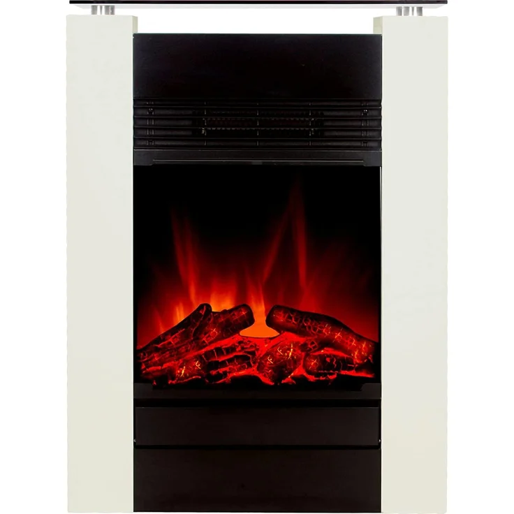 El Fuego Elektrokamin Tessin AY 0626 weiß Dekokamin 900/1800W Fernbedienung – Bild 1