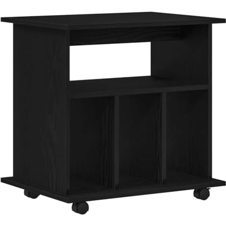 vidaXL Rollschrank Schwarz Eichen-Optik 60 x 45 x 55 cm Holzwerkstoff 862674 – Bild 8