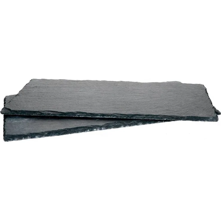 2x Schieferplatten 17x34 cm Tisch-Set Untersetzer Servierplatte Naturschiefer