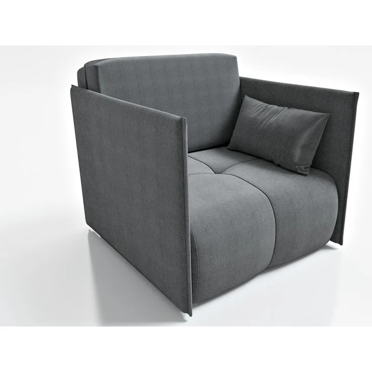 Wohnero24 Design Schlafsessel NESSA 1 - Komfortbett 80x195 cm - mit Bettkasten - Dunkel Grau – Bild 4
