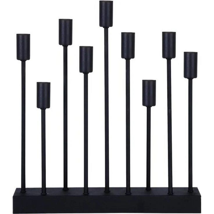 STAR TRADING Fensterleuchter Tischleuchte Kerzenleuchter Fensterleuchter 9flammig E14 50cm schwarz – Bild 3