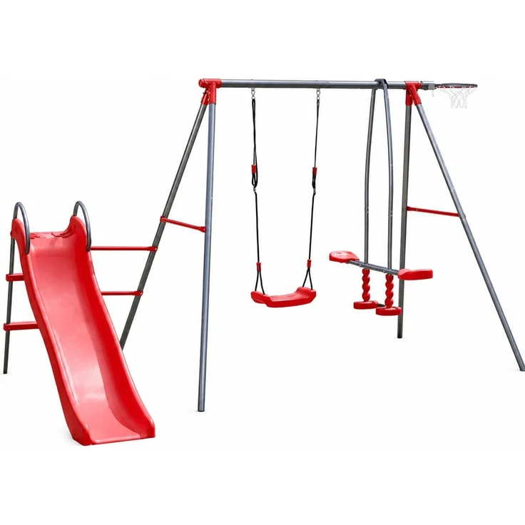 Spielplatz aus Metall für Kinder |Schaukel, Rutsche, Basketball #4541 – Bild 1