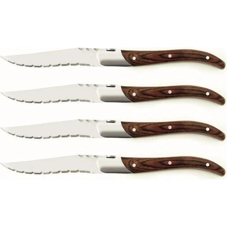 Legnoart Steakmesser (4 Stück), mit dunklem Holzschaft