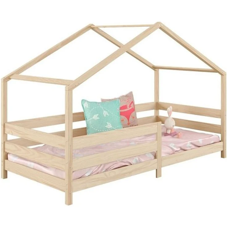 IDIMEX Kinderbett RENA, Hausbett Montessori Bett 90 x 200 Kinderbett Rausfallschutz Kiefer – Bild 4