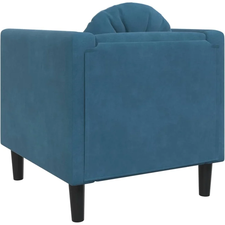vidaXL Sessel mit Kissen Blau Samt 372630 – Bild 5