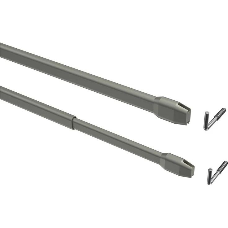 INTERDECO Vitragestange Geno, ausziehbar, Fensterflügel-Montage, Metall, Silbergrau, 2 Stk / Packung, 10/8 – Bild 2
