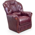 Vente-unique - Ledersessel - Büffelleder - Weinrot - DAPHNE