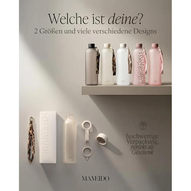 MAMEIDO Trinkflasche, auslaufsicher mit Zeitmarkierung und Handschlaufe in 1000 ml & 1500 ml – Bild 8