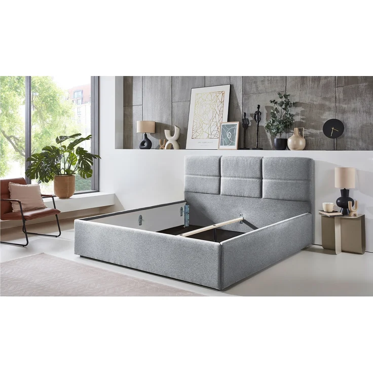 Polsterbett Deik / Durango PB100 , Stoff , Silber , 180 x 110 x 213 cm – Bild 2