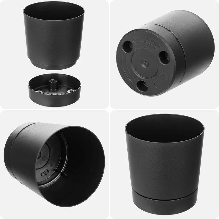 KADAX Aura 280 Recycling-Pflanzgefäß mit Sockel – schwarz – Bild 9