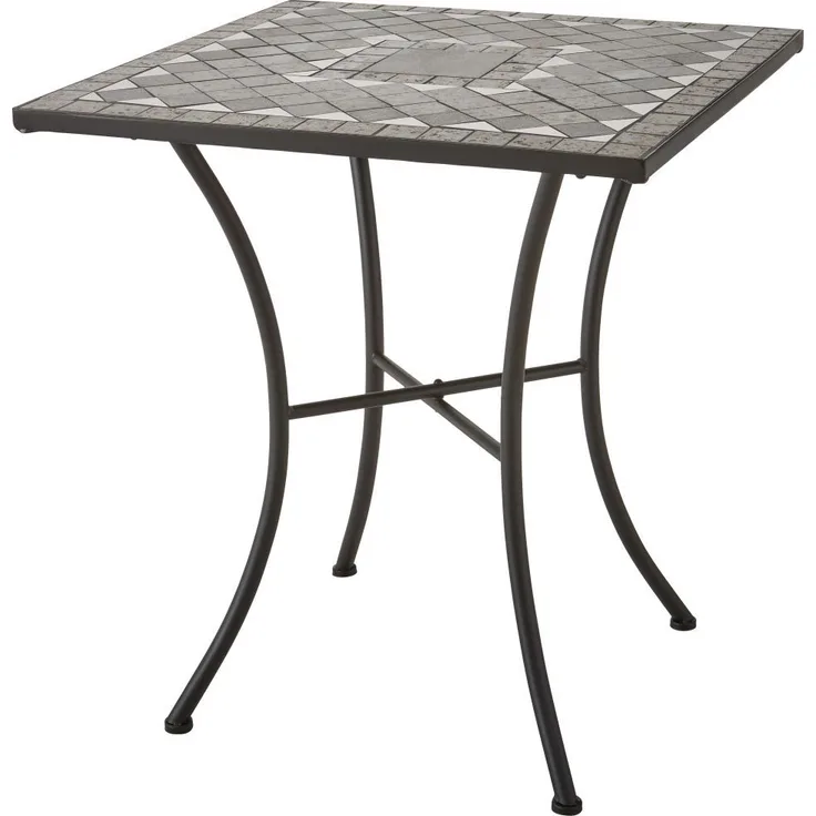 Siena Garden 'Como' Beistelltisch, Stahl, Matt Schwarz/Dunkelgrau, 71 x 64 x 64 cm