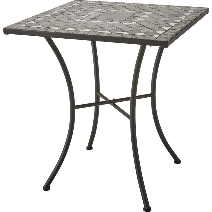 Siena Garden 'Como' Beistelltisch, Stahl, Matt Schwarz/Dunkelgrau, 71 x 64 x 64 cm – Bild 1