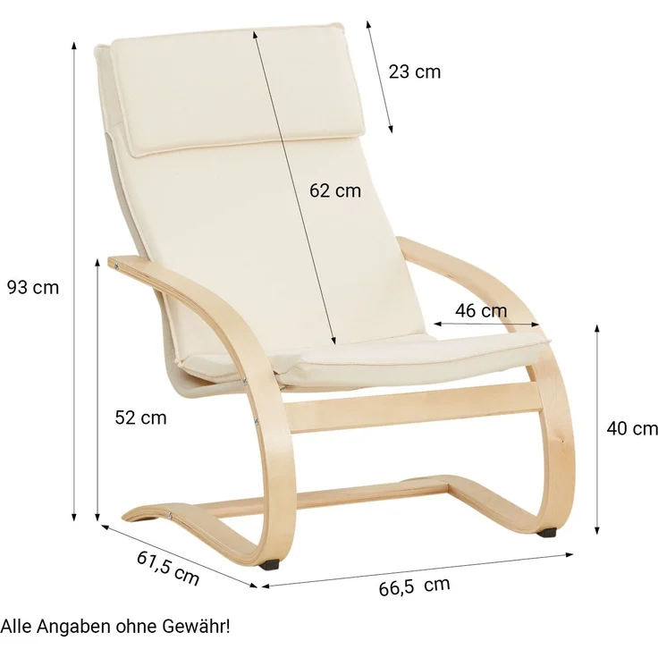 Relaxsessel Schaukelstuhl Holz Natur Fernsehsessel Schaukelsessel Lesesessel Stillsessel – Bild 3