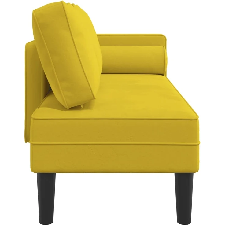vidaXL Chaiselongue mit Kissen Gelb Samt – Bild 3