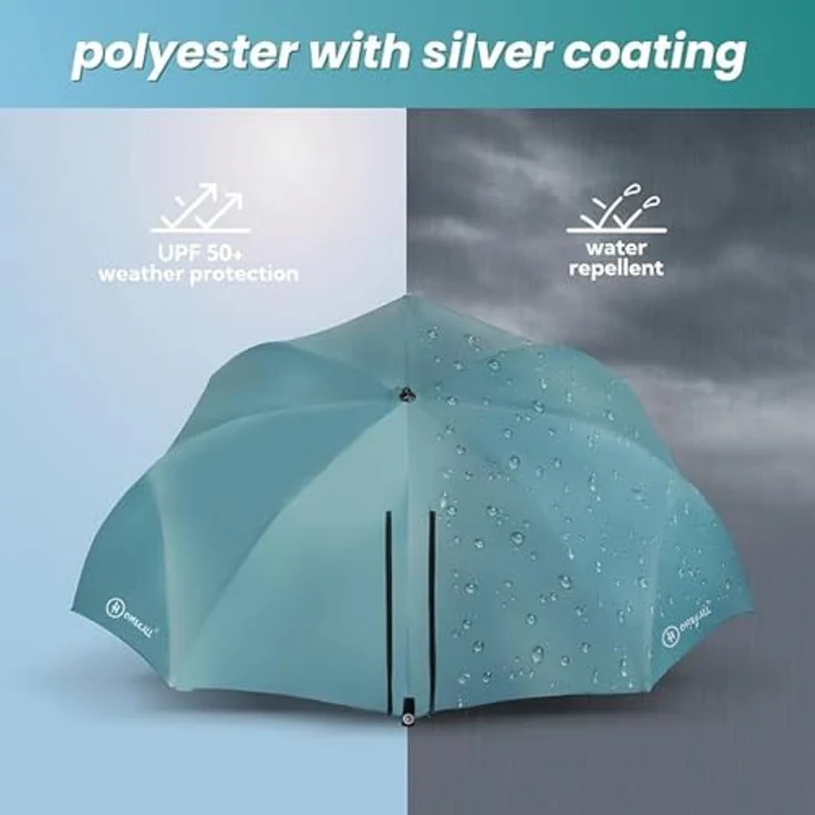 HOMECALL Strandschirm mit Fenster und Windschutz - UV-beständiges Polyester - Blau – Bild 5