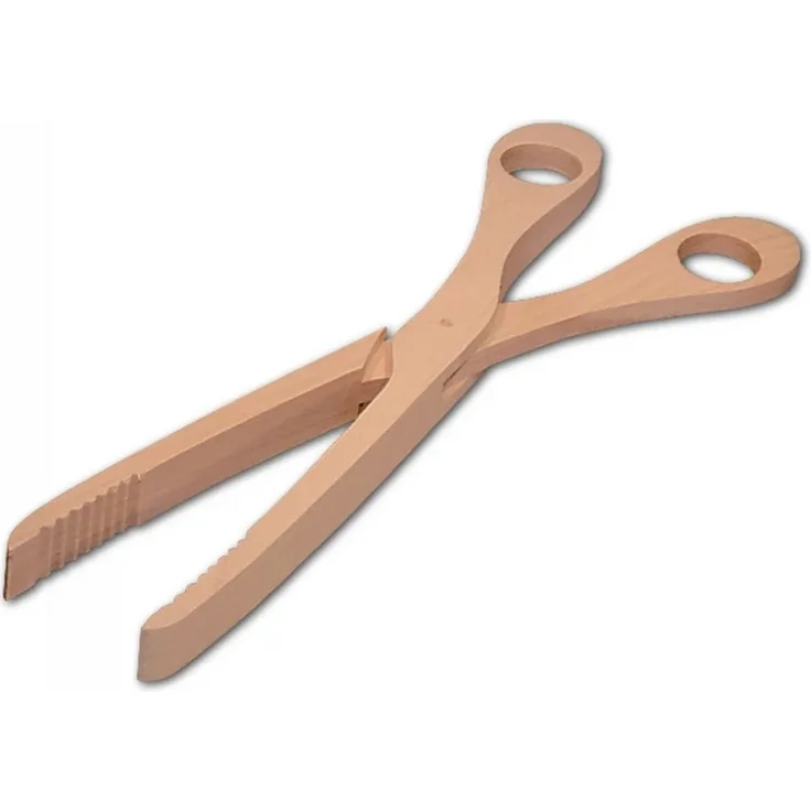 Hofmeister Servierzange Brötchenzange Gurkenzange Buchenholz 28 cm Grillzange