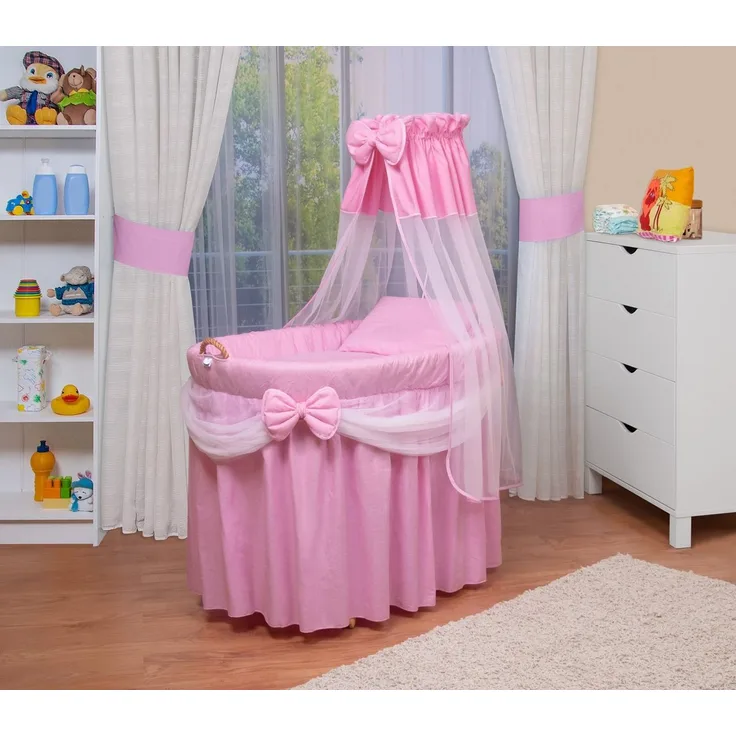 WALDIN Stubenwagen-Set mit Ausstattung, XXL, rosa/braun