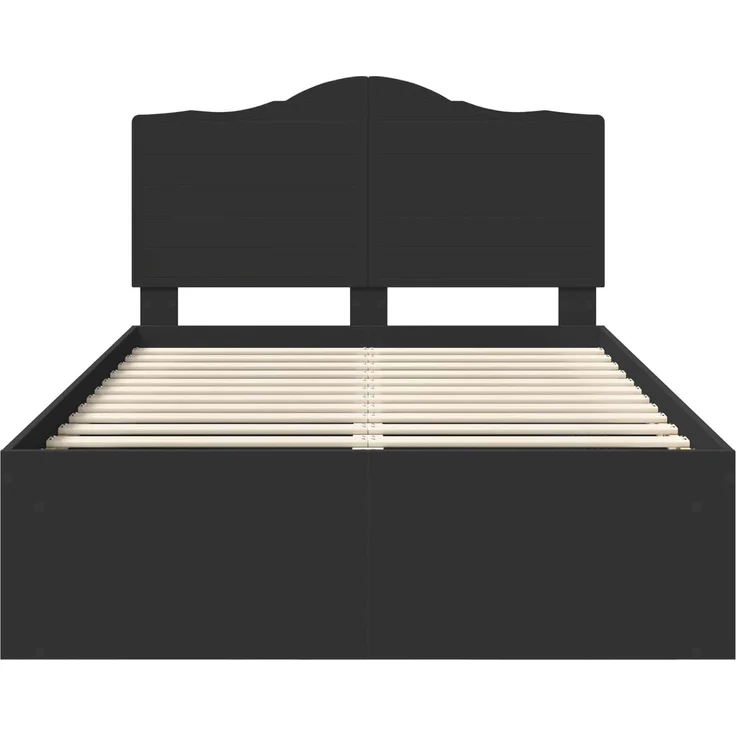 vidaXL Bettrahmen Schwarz 120 x 190 cm Massives Kiefernholz 3413336 – Bild 6