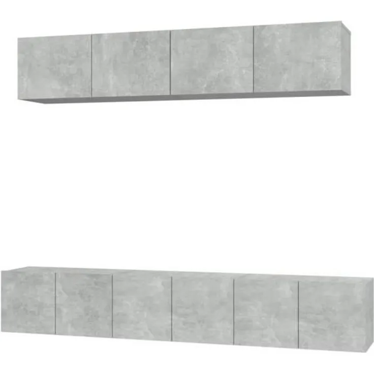 5-tlg. TV-Schrank-Set Betongrau Holzwerkstoff [3114425]