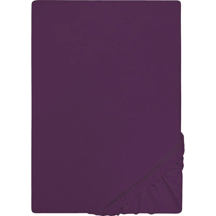 Biberna Jersey-Spannbetttuch, 100 % Baumwolle, Dunkelviolett, 1x 180x200 cm - 200x200 cm – Bild 5