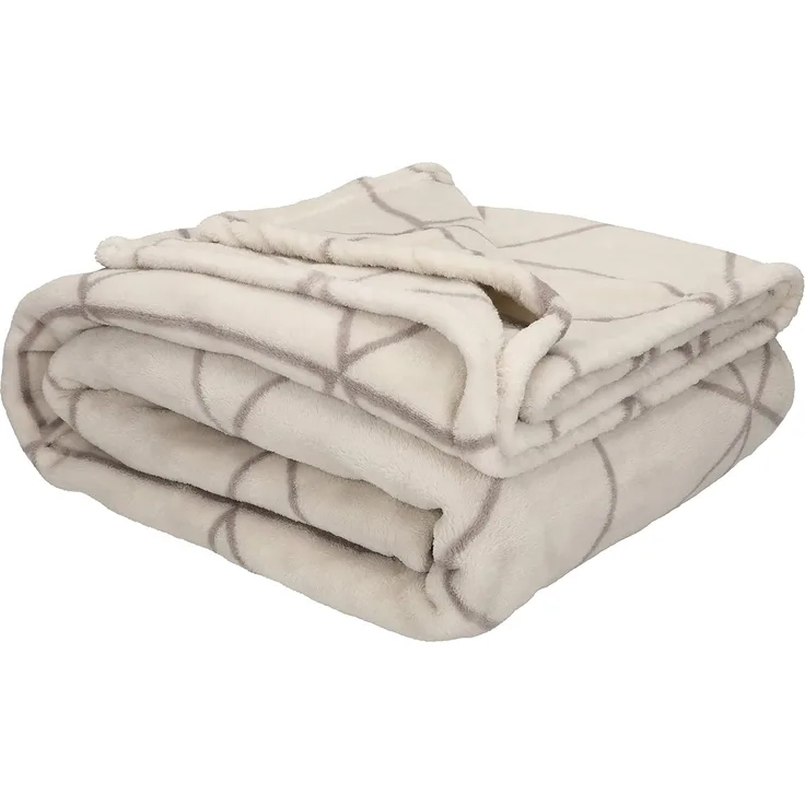 Wohndecke Kuscheldecke Tagesdecke XXL Picknickdecke Größe 150x200 cm Farbe Beige, Betz, Farbe DREI-ECK