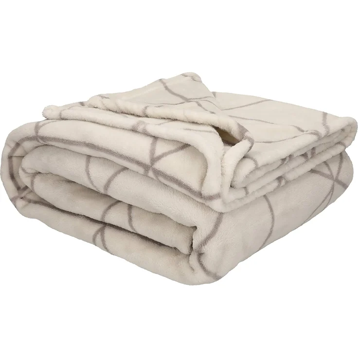 Wohndecke Kuscheldecke Tagesdecke XXL Picknickdecke Größe 150x200 cm Farbe Beige, Betz, Farbe DREI-ECK – Bild 1