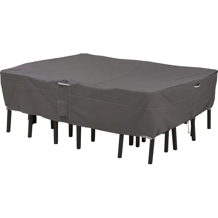Classic Accessories 55-156-055101-EC Ravenna Ovale/Rechteckige Patio-Tisch und Stuhl-Abdeckung, X-Large, Taupe