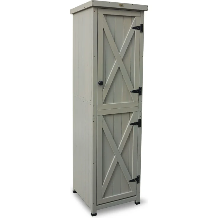 HABAU Gartenschrank "Ben" aus Holz, Grau, 45 x 45 x 160 cm – Bild 2