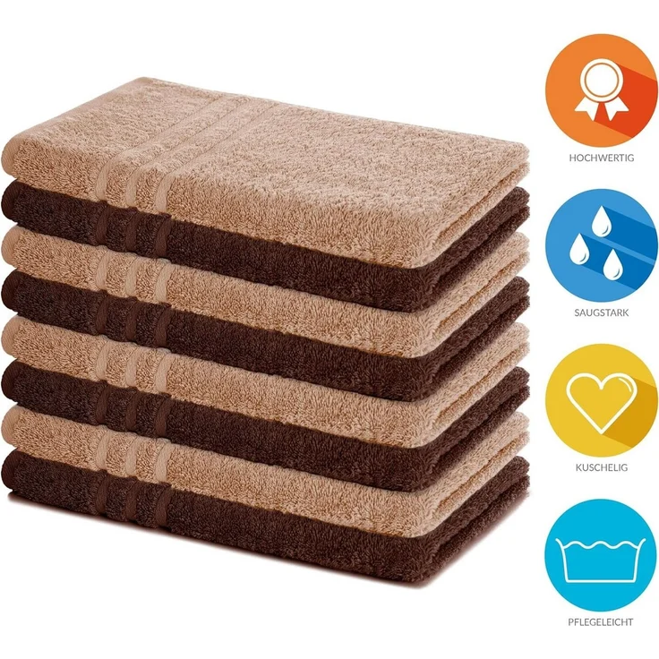 Lavea Handtücher 8er Handtuch Set 50x100 cm, Sporthandtuch, Badetuch, (Frottierserie Elena), Saugstarke & weiche Gästetücher, Handtuch Set – Bild 2