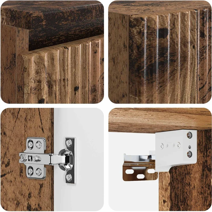 vidaXL Badezimmerschrank-Set 2 stk. Altholz 33 x 34,5 x 100 cm 3406121 – Bild 6