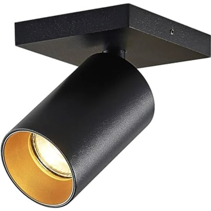 Arcchio Strahler Brinja, modernes 1-flammiges Deckenlicht in Schwarz aus Aluminium, GU10 Spot für Flur und Wohnräume – Bild 1