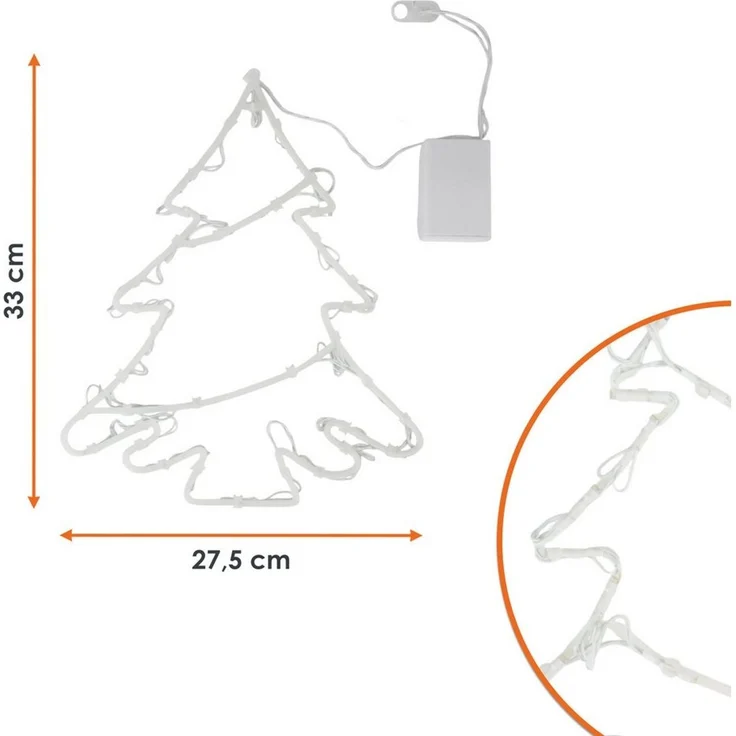 Spetebo LED Fensterbild LED Fenster Silhouette Tannenbaum mit Dual Timer, Dual-Timer, LED fest verbaut, warm weiß, Deko Weihnachts Beleuchtung Fensterbild Batterie betrieben – Bild 4