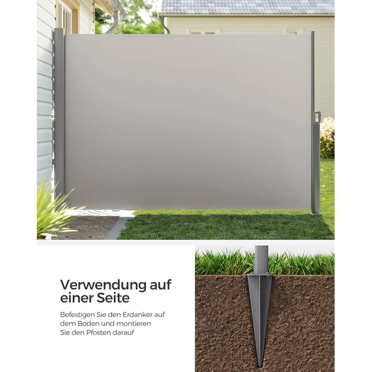 Zubehör Erdanker Bodenhülse Einschlaghülse für Songmics Seitenmarkise GSA001 – Bild 2