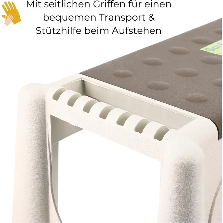 Kniebank 2in1 Kniekissen Garten Bank Sitzhocker Gartenkniebank Stauraum Kniehocker Gartenarbeit Gartenhocker mit Aufstehhilfe – Bild 5