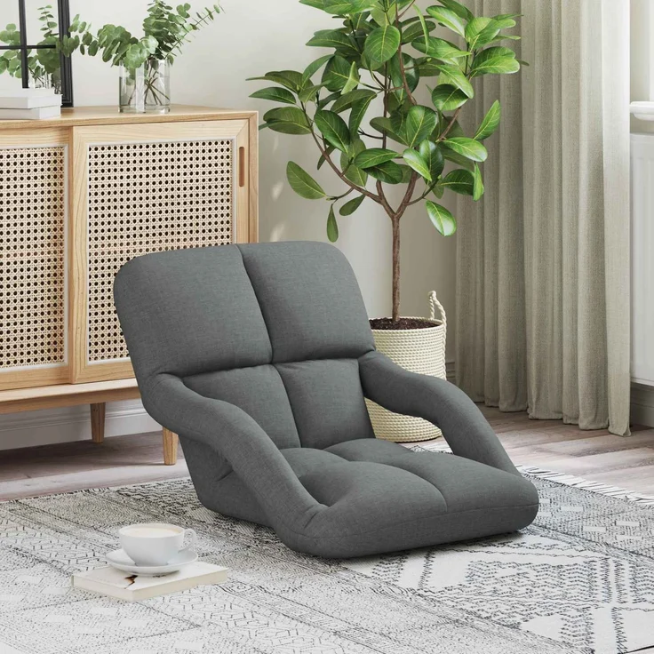 vidaXL Verstellbarer Fußsessel Dunkelgrau 58 x 62 x 58 cm Stoff 42028126 – Bild 1