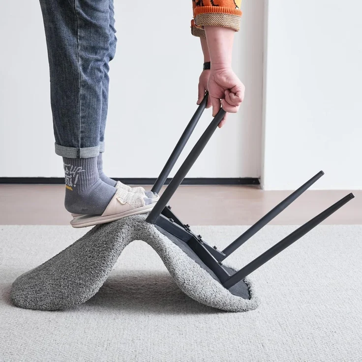 Esszimmerstühle 6er Metallbeine Polster Stoffkissen Grau-st 6er set – Bild 8