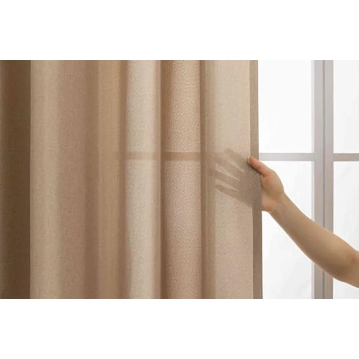 Gardinenbox Vorhang (3 St), Multifunktionsband, blickdicht, Cationic, 2 Vorhänge Leinenoptik, 1 Gardine Voile Batist 2025100-110S1 – Bild 6