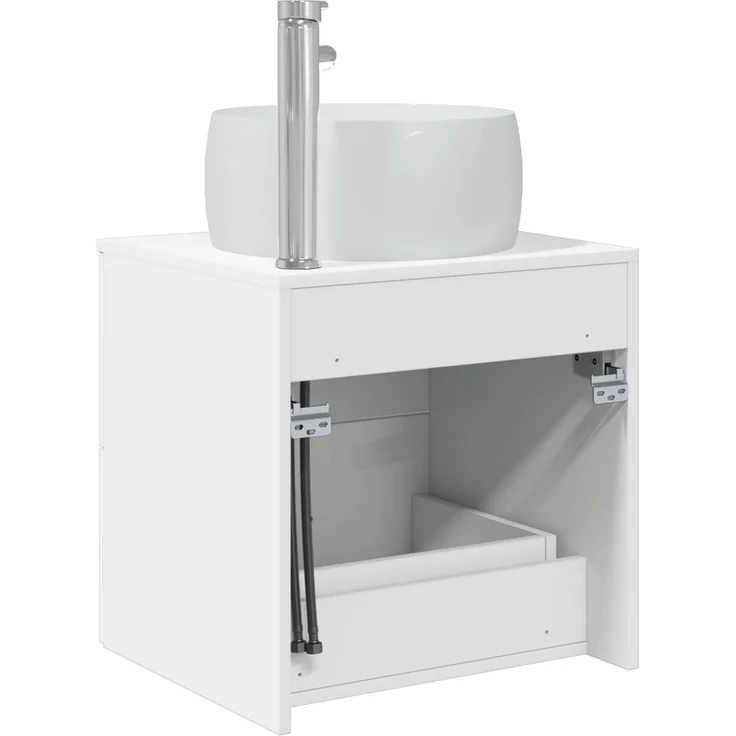 vidaXL Wandmontierter Waschbeckenunterschrank Weiß 49,5 x 44,5 x 80 cm 890310 – Bild 5